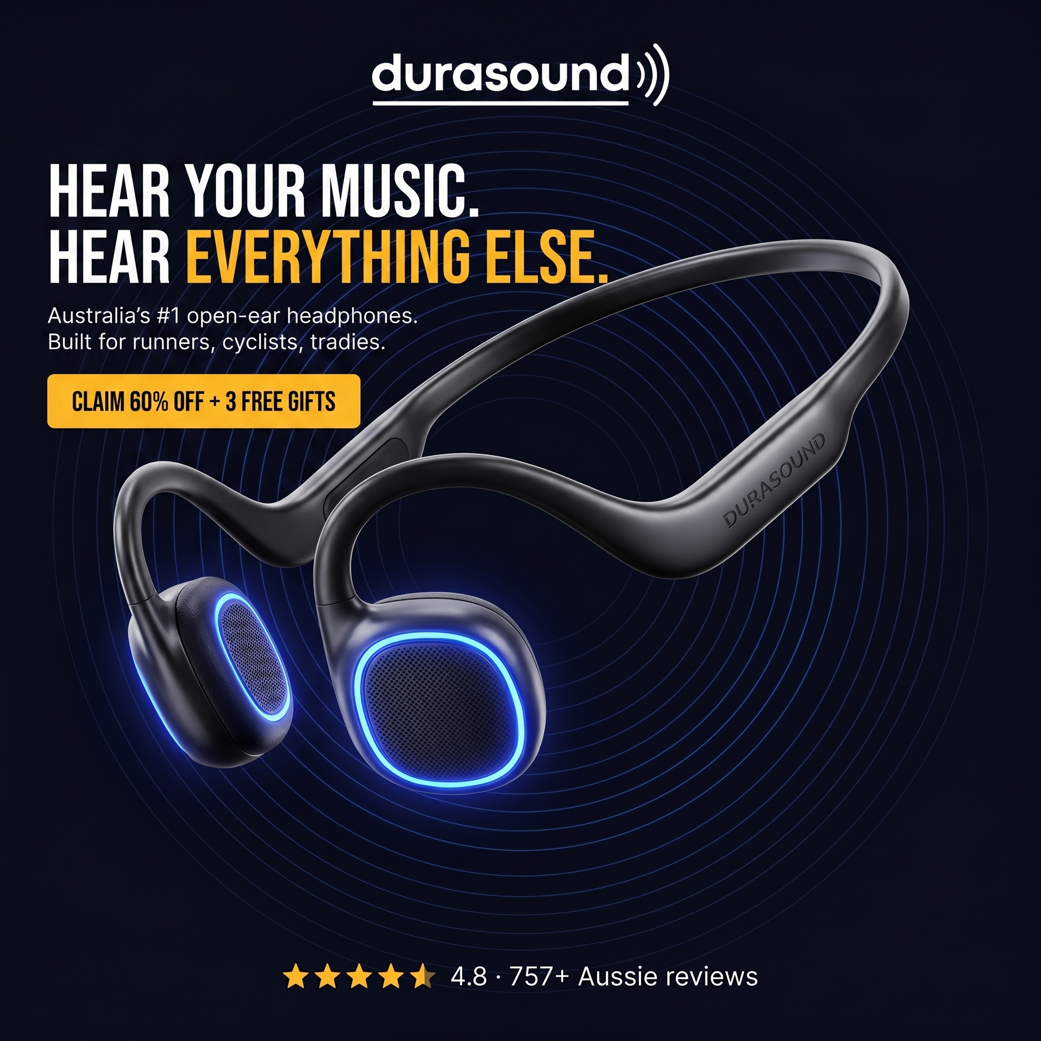Durasound Open Run Pro — Hear your music. Hear everything else. 60% off + 3 free gifts.